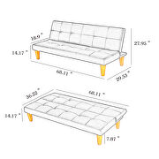 Pu leather sofa bed couch , convertible folding futon sofa bed additional photo 2 of 8