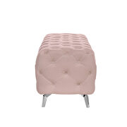 Pink velvet upholstery button tufted ottoman bench by La Spezia additional picture 3