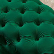 Green velvet upholstery button tufted ottoman bench by La Spezia additional picture 2