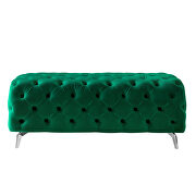 Green velvet upholstery button tufted ottoman bench by La Spezia additional picture 4