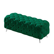 Green velvet upholstery button tufted ottoman bench by La Spezia additional picture 6