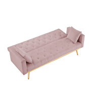 Pink velvet convertible folding futon sofa bed by La Spezia additional picture 3