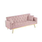 Pink velvet convertible folding futon sofa bed by La Spezia additional picture 4