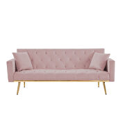 Pink velvet convertible folding futon sofa bed by La Spezia additional picture 6
