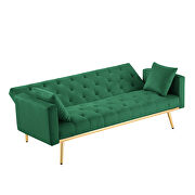 Green velvet convertible folding futon sofa bed by La Spezia additional picture 4