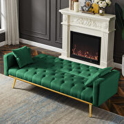 Green velvet convertible folding futon sofa bed by La Spezia additional picture 5