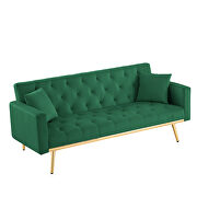 Green velvet convertible folding futon sofa bed by La Spezia additional picture 6
