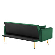 Green velvet convertible folding futon sofa bed by La Spezia additional picture 7