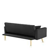 Black velvet convertible folding futon sofa bed by La Spezia additional picture 3