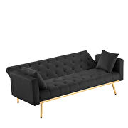 Black velvet convertible folding futon sofa bed by La Spezia additional picture 5