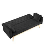 Black velvet convertible folding futon sofa bed by La Spezia additional picture 6