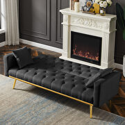Black velvet convertible folding futon sofa bed by La Spezia additional picture 7