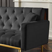 Black velvet convertible folding futon sofa bed by La Spezia additional picture 8
