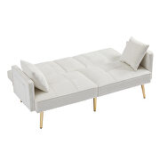 Cream white velvet upholstery sofa bed by La Spezia additional picture 2
