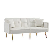 Cream white velvet upholstery sofa bed by La Spezia additional picture 3
