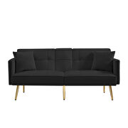 Black velvet upholstery sofa bed by La Spezia additional picture 2