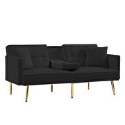 Black velvet upholstery sofa bed by La Spezia additional picture 3