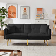 Black velvet upholstery sofa bed by La Spezia additional picture 8