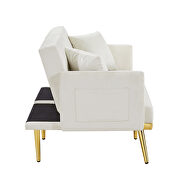 Cream white velvet sofa bed by La Spezia additional picture 3