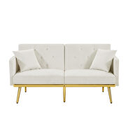 Cream white velvet sofa bed by La Spezia additional picture 4