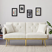 Cream white velvet sofa bed by La Spezia additional picture 8