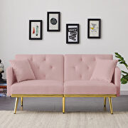 Pink velvet sofa bed by La Spezia additional picture 8