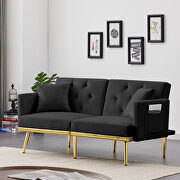 Black velvet sofa bed by La Spezia additional picture 8
