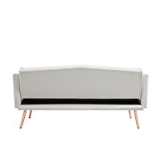 Cream white velvet tufted back and seat sofa bed by La Spezia additional picture 5