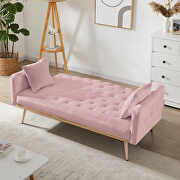 Pink velvet tufted back and seat sofa bed by La Spezia additional picture 3