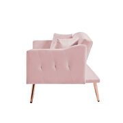 Pink velvet tufted back and seat sofa bed by La Spezia additional picture 5