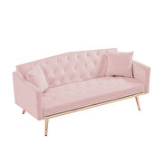 Pink velvet tufted back and seat sofa bed by La Spezia additional picture 8