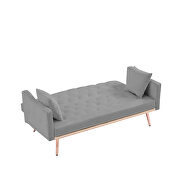 Gray velvet tufted back and seat sofa bed by La Spezia additional picture 5