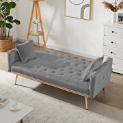 Gray velvet tufted back and seat sofa bed by La Spezia additional picture 6