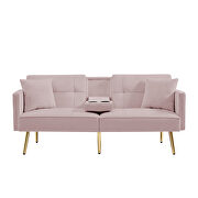 Pink velvet upholstery sofa bed by La Spezia additional picture 4