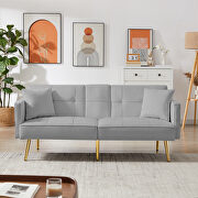 Gray velvet upholstery sofa bed by La Spezia additional picture 3