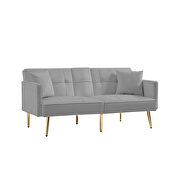 Gray velvet upholstery sofa bed by La Spezia additional picture 4