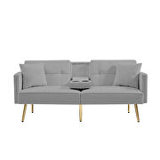 Gray velvet upholstery sofa bed by La Spezia additional picture 7