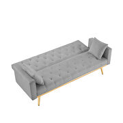 Gray velvet convertible folding futon sofa bed by La Spezia additional picture 4