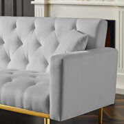Gray velvet convertible folding futon sofa bed by La Spezia additional picture 5
