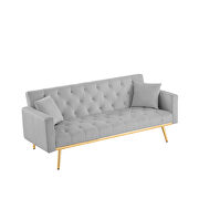 Gray velvet convertible folding futon sofa bed by La Spezia additional picture 8