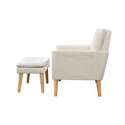 Cream white velvet armchair with ottoman by La Spezia additional picture 3