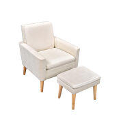 Cream white velvet armchair with ottoman by La Spezia additional picture 6