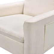 Cream white velvet armchair with ottoman by La Spezia additional picture 7
