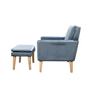 Gray velvet armchair with ottoman by La Spezia additional picture 6