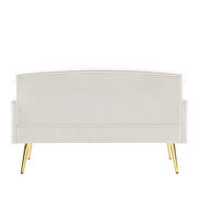 Cream white velvet 2-seater sofa with gold metal legs by La Spezia additional picture 4