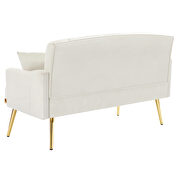 Cream white velvet 2-seater sofa with gold metal legs by La Spezia additional picture 6