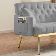 Gray velvet 2-seater sofa with gold metal legs by La Spezia additional picture 4