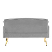 Gray velvet 2-seater sofa with gold metal legs by La Spezia additional picture 6