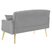 Gray velvet 2-seater sofa with gold metal legs by La Spezia additional picture 8
