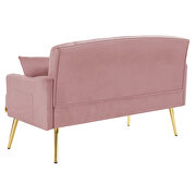 Pink velvet 2-seater sofa with gold metal legs by La Spezia additional picture 5